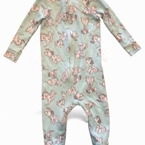 Puppy Print Kids Footie Pajamas